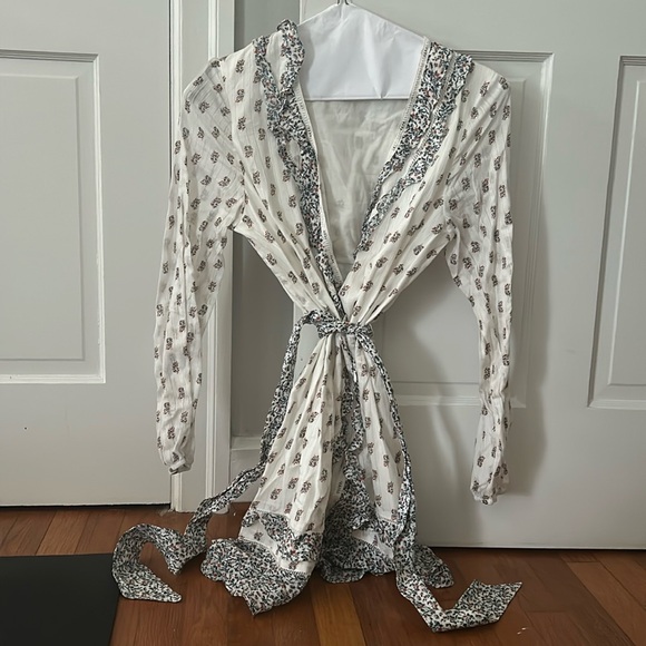 VERONICA BEARD Kierra Ruffled Floral Print Belted Dress - Picture 3 of 3